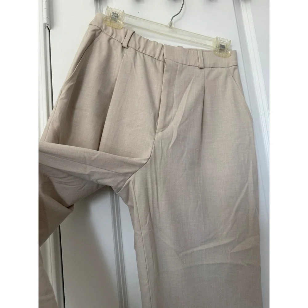 Uniqlo Women's Wide Leg Dress Pants Black Beige Office Formal Boss Trousers S